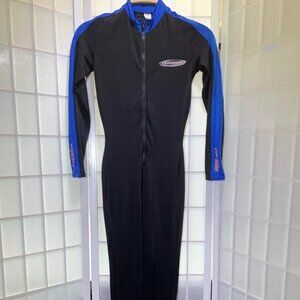 Henderson Aquatics Mens Hot Skins Wetsuit Black Blue Color Block Full Zip S